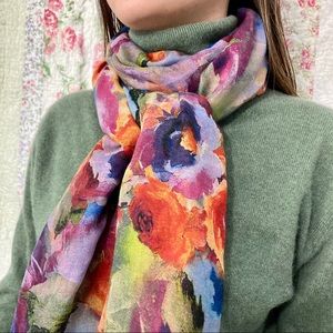 Floral Watercolor Scarf